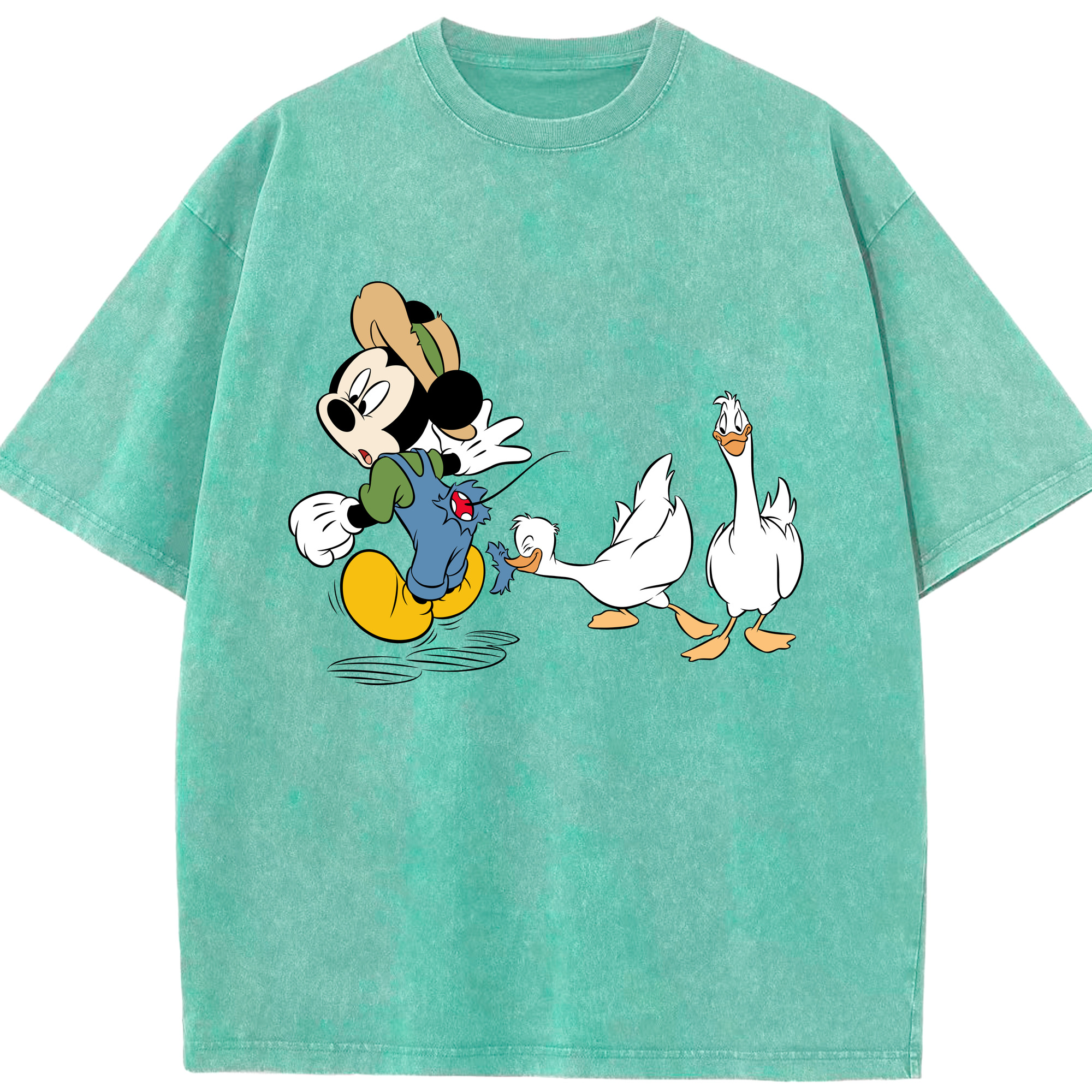 （画像用） ミッキーマウス Mickey Mouse 綿100% ヴィンテージ風 半袖Tシャツ（フロントプリント）